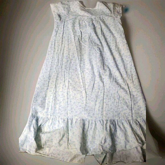 Cypress Size M Cotton Cottagecore Feminine Grannycore Ruffled Short Sleeve Gown - Picture 8 of 11